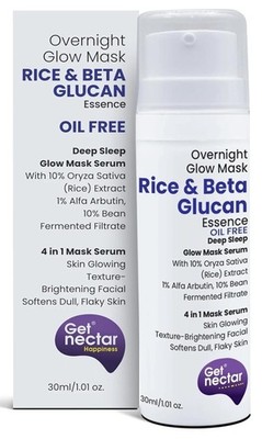 Get Nectar Happiness Overnight Glow Mask Rice & Beta-Glucan (Oil Free) - 30ml D6