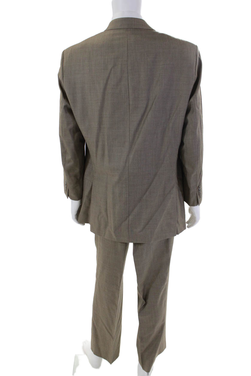 Michael Michael Kors Mens Two Button Suit Brown Wool Size 43 Regular/40 thumbnail 5