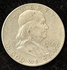 1960-P Benjamin Franklin Half Dollar Coin 90% Silver