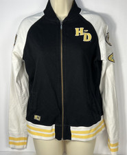 Womens Harley-Davidson Varsity Style Zip Up Sweatshirt/Multiple Patches Size L