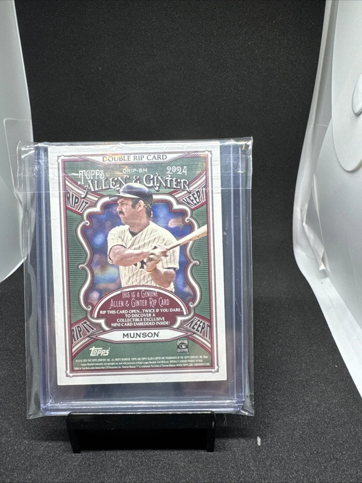 Tarjeta Double Rip 2024 Topps A&g Munson Berra/25 ¡Sin rasgar! Foto 2 de 2