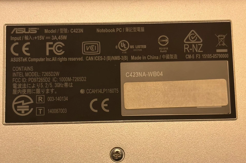 ASUS C423NA-WB04 14 «HD Celeron N3350 1,1 ГГц Intel HD графика 500 4GB RAM 64GB - Изображение 4 из 4