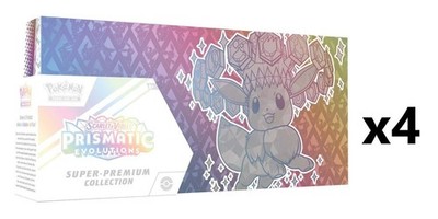 SEALED CASE! 4x Prismatic Evolutions SV8.5 Super-Premium Collection Pokemon TCG