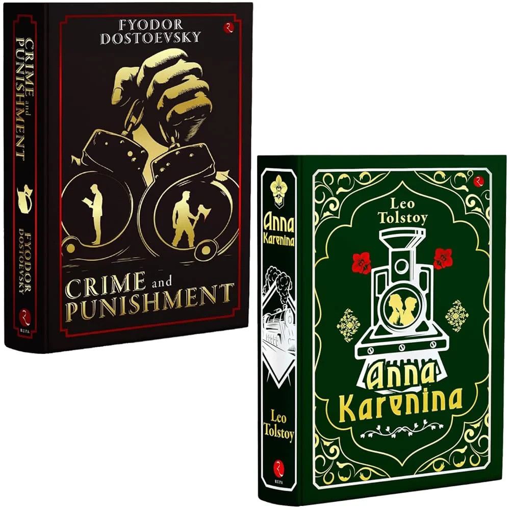 Crime and Punishment,Anna Karenina 2 Books Collection Set Deluxe Leather Bound