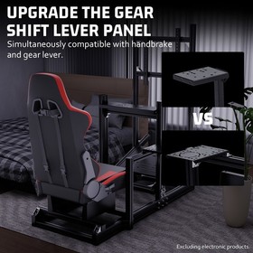 Hottoby 4080 Aluminum Racing Sim Cockpit With Red Seat & TV Stand Fits Logitech