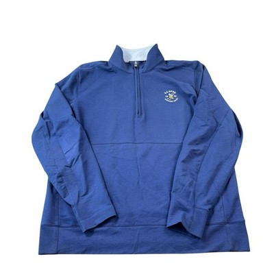 B.Draddy Blue Half Zip Cotton Blend Men s Pullover Winged Foot US Open Large 