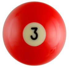 SRS 3 Replacement 2-1/4  Pool Ball Solid Red 