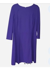 Lauren Ralph Lauren Purple A-Line Knee Length Dress Long Sleeve Size 16
