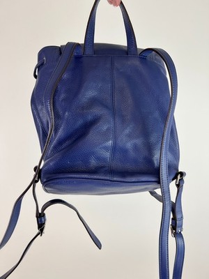 Coach Park French Blue & Green Pebble Leather Flap Backpack  display picture 1