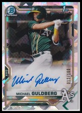 2021 Bowman Chrome Michael Guldberg Auto Atomic /100 A's