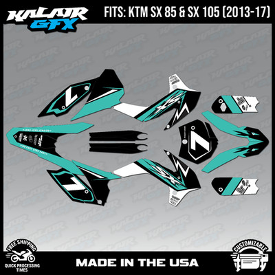 Graphics Kit for KTM 85SX 105SX SX85 SX105 (2013-2017) Bash Series - Teal Shift