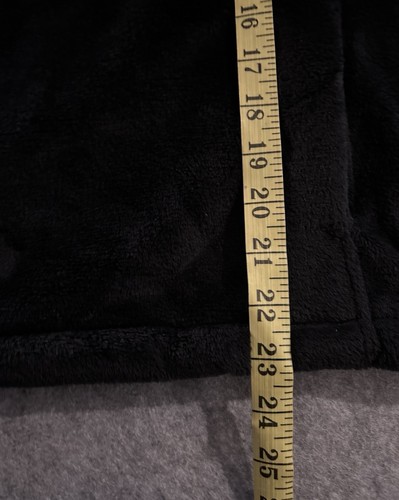 Land's End Soft Faux Fur Black Fleece Button Pullover Y XL/18, Kangaroo Pocket - Picture 10 of 10