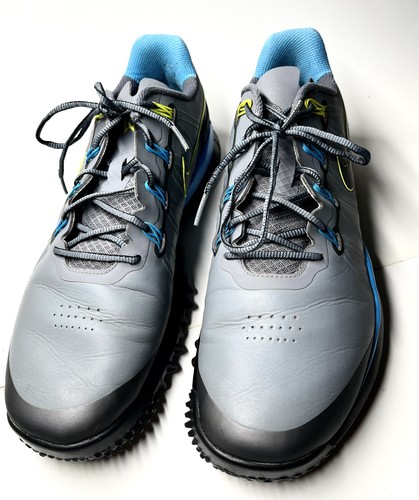 Nike Tiger Woods TW 14 Mens Golf Shoes Grey Blue Yellow Size 10.5