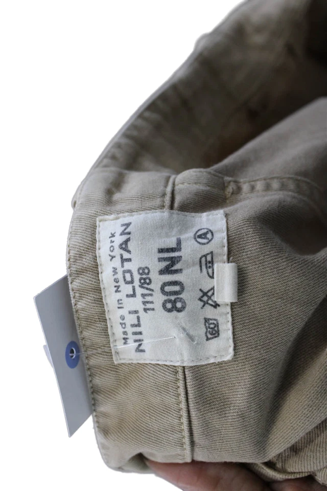 Calça Nili Lotan feminina texturizada forrada perna reta cáqui tamanho 06 - Imagem 4 de 4