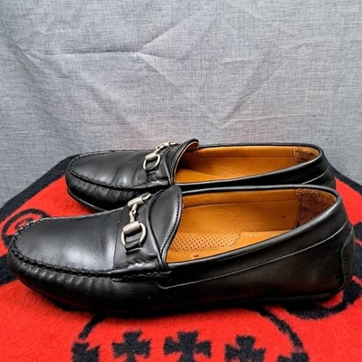 %Size 12D Allen Edmonds ''SEBASTIAN'' Leather BIT Driving Loafers Black / D4