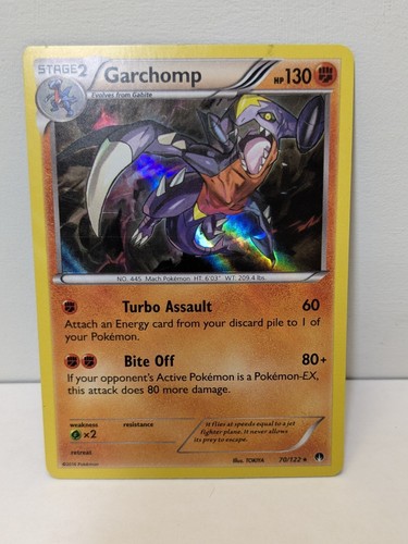 Garchomp #70/122 XY BREAKPoint Pokemon Holo Rare Card 2016 - Picture 1 of 1