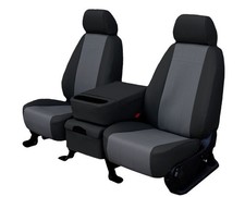 Fundas de asiento de auto CalTrend para Nissan Versa 2012-2016 cuero sintético carbón