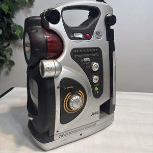 Jeep JXLTV Portable TV, AM/FM Weatherband Flashlight & Fluorescent AS IS