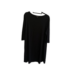 J. Jill Wearever Collection, Black Stretch Knit Dress, Boat Neck, Half Slv, L