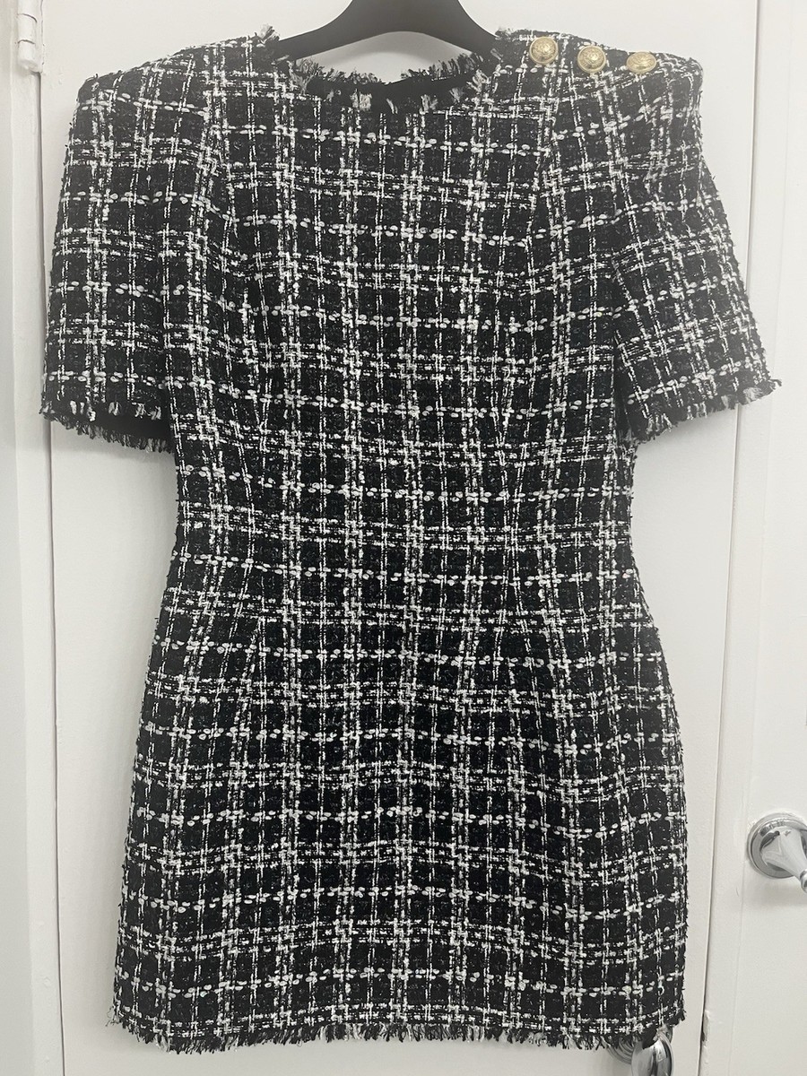 Balmain Paris Tweed Dress Size 42