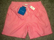 NWT Men's PETER MILLAR Crown Swim Shorts XL RED  WHITE Houndstooth w/Can Coozie