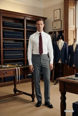 Kingsman Mens Prince Of Wales Grey Check Wool Trousers W 36 -28.5 RRP £650