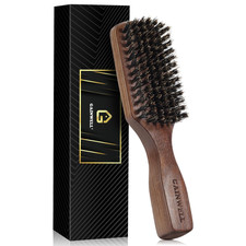 Wild Boar Bristle Hair Brush for Men - Slick Back Hair Brush - Stiff Boar Bristl