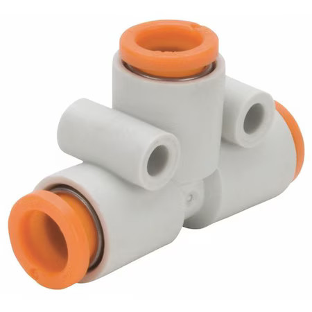 Smc Kq2t01-07A Push-Fit Tee Fitting, Push-To-Connect X Push-To-Connect X