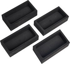 4 Pieces 1Kg Graphite Ingot Molds for Casting Gold Silver Aluminum Copper Brass,