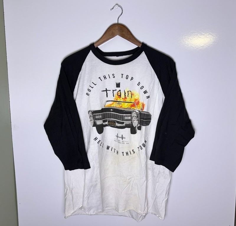 2015 Train Picasso At The Wheel Tour Indie Rock Band T-Shirt Size XL