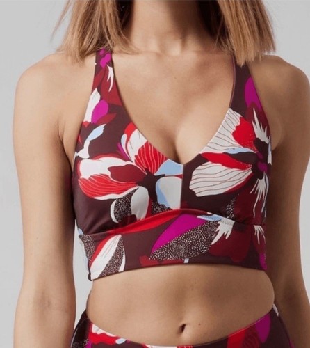 Athleta Swim Plunge A-C Bikini Top S Small Hero Bloom Chocolate #657697 - Picture 11 of 12