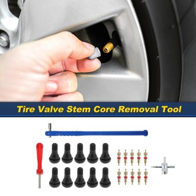 Tire Valve Stem Puller Set Silver Tone Puller Multi-function Wrench 1 Set
