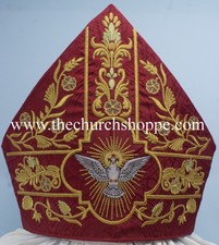 The Church Shoppe Stickerei Mitra Heilige Geist Mitra Bischofs-Mitra RED NEU