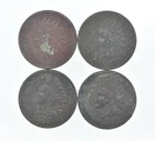 Lot of 4 STRONG Liberty 1883 1881 1887 1889 Indian Head Cent Lot *049