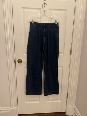 Rolla s Women s Wide-Leg Dark Wash Blue Denim Jeans 5-Pocket Solid