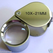 Jeweler's LOUPE 10x 21mm MAGNIFYING GLASS jewelry coins loop Jewelers Magnifier