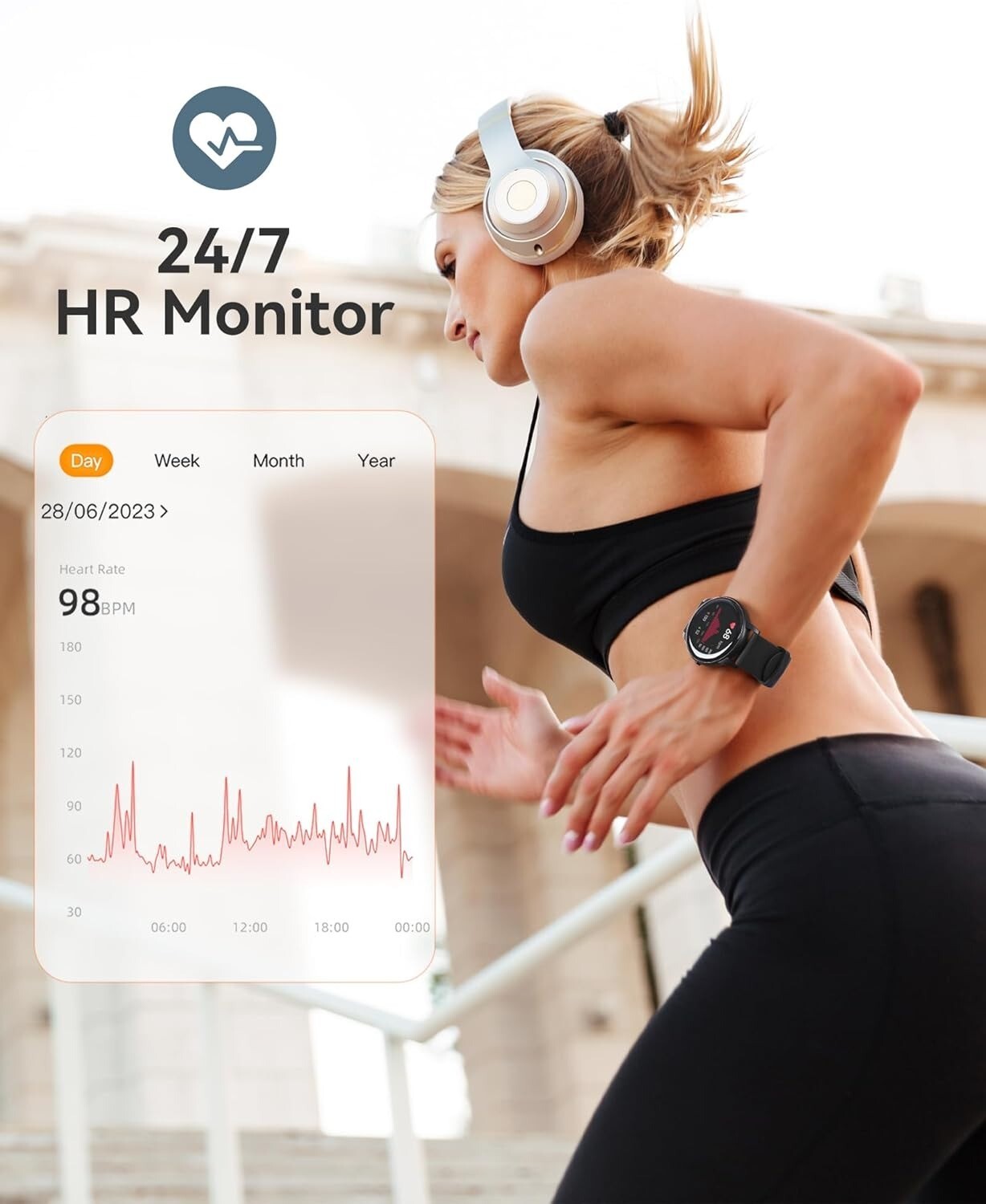 AGPTEK Smart Watch 5ATM Waterproof Smartwatch Fitness Tracker Watch Sports Modes