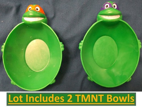 2 ciotole cereali vintage 1990 Teenage Mutant Ninja Turtles Michelangelo & Donatello - Foto 2 di 16