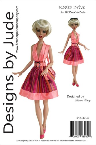 Rodeo Drive Doll Clothes Sewing Pattern 16" Deja Vu Dolls Tonner - 第 1/8 張圖片