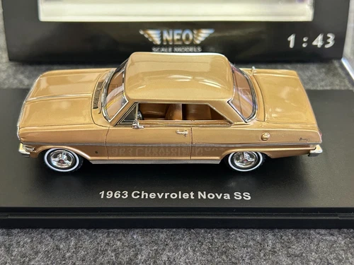 NEO 1/43 Chevrolet Nova SS 1963 modelos de resina colección de autos--dorado/verde - Imagen 10 de 15