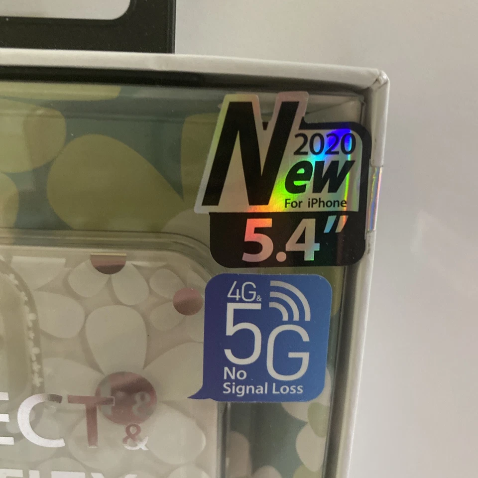 Funda de teléfono Switch Easy iPhone 12 5,4” transparente con flores flor ~ NUEVA Foto 4 de 4