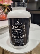 Ancestral Supplements Grass Fed Beef Organs 180 Capsules 500mg EA free shipping.