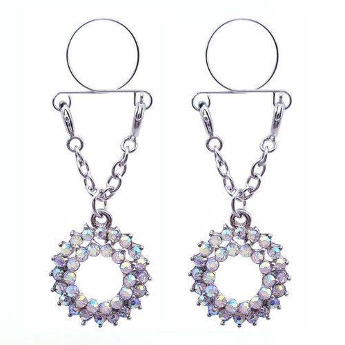 2x Anello Capezzolo Falso Acciaio Inox Pendente Non Piercing Clip Su Morsetto Capezzolo - Foto 11 di 19