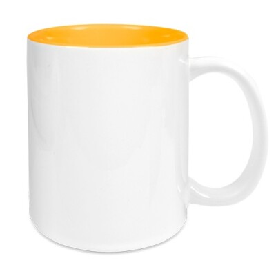 Tasse Two Tones Gold Gelb f . Sublimation Sublimationstasse Tee Kaffeetasse