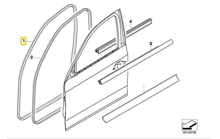 1 резиновая уплотнительная полоска для переднего левого или правого кузова автомобиля для BMW E90 320i 325i 330i - Изображение 4 из 4