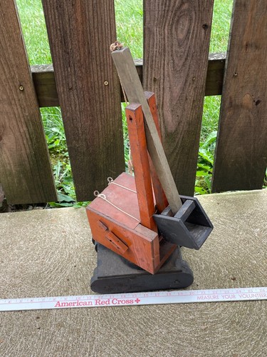 24" vtg 1940s 50s hand made WOODEN STEAM SHOVEL excavator String Pulley Kids TOY - Picture 9 of 9