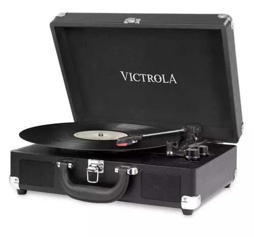 Victrola Journey Portable Vinyl Record Player Suitcase With Bluetooth Black