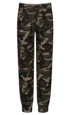 Boys Camouflage Trousers Cuffed Leg Chinos With Stretch Jogger Style 2-14 Years