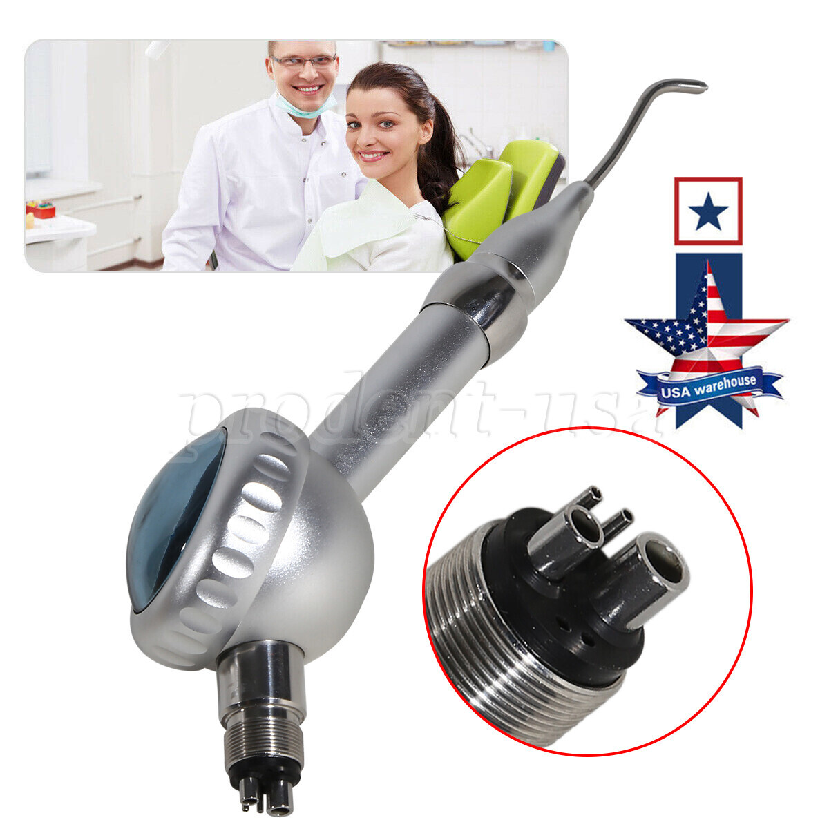 Dental Polisher Air flow Polishing prophy jet Handpiece teeth sand 4Holes