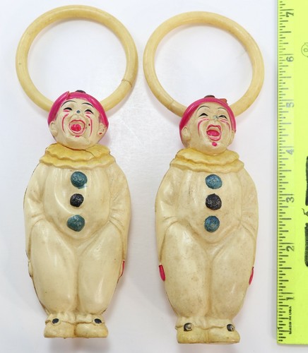 Celluloid Clown Ornaments Vintage Japan Ando Togoro Workshop Antique Toy dolls - Picture 2 of 12